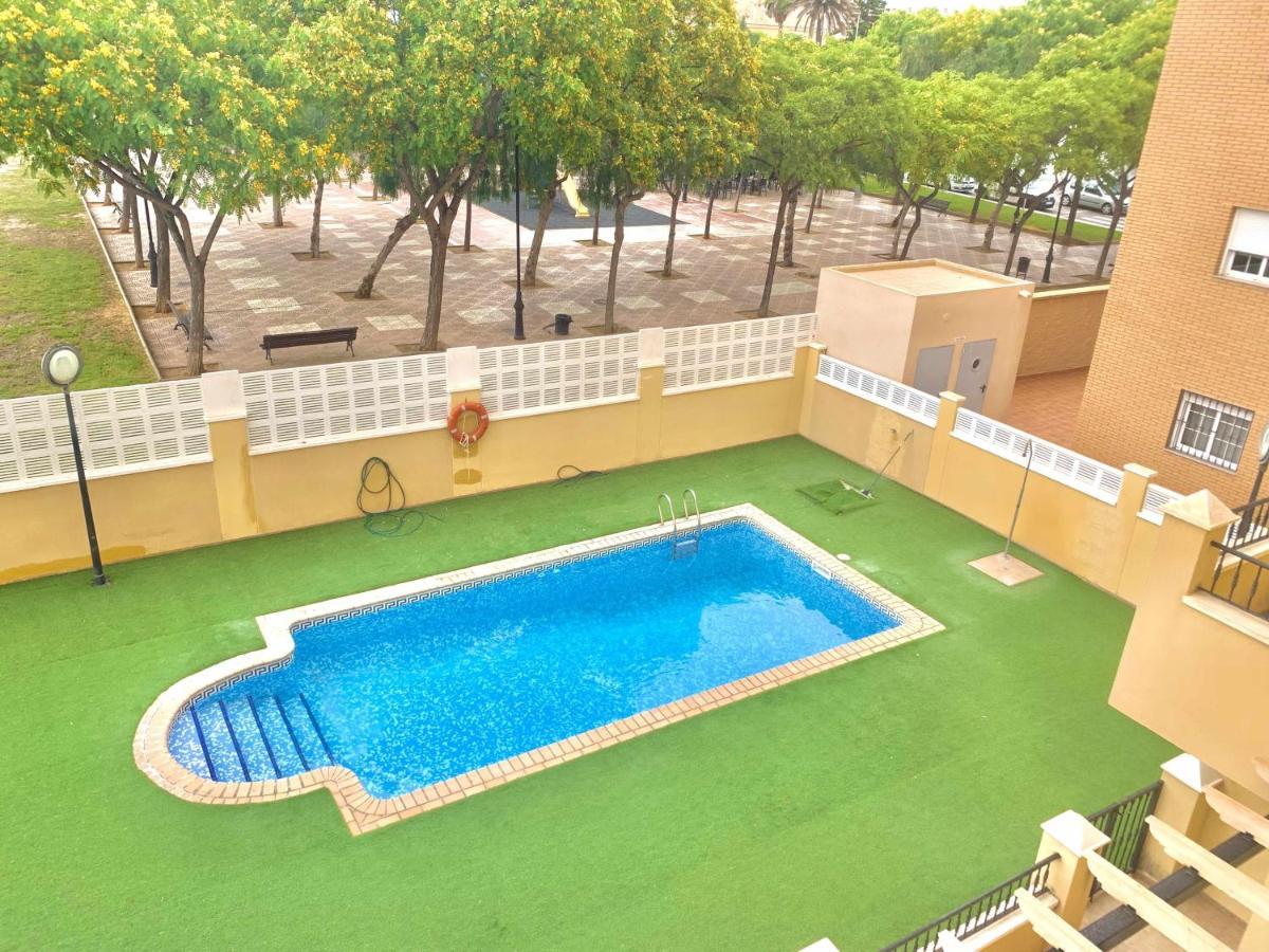 Casa Tino 500M Playa Terraza Garaje Piscina Appartement Aguadulce  Buitenkant foto